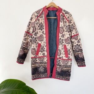 Free People Multicolor Floral Teddy Jacket
